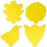 TwinterS 2in1 Fliegenfallen - Gelbsticker, Gelbtafeln, Gelbstecker, dekorative Leimfalle gegen Trauermücken 20 Stück