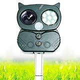 Chomang Ultraschall Katzenschreck - Solar Katzenschreck Tiervertreiber für Garten - Wiederaufladbare Vogelabwehr Marderabwehr für Katzen Hunde Mäuse Füchse mit 5 Modus Einstellbar