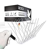 ALLDEGI® 3 Meter Taubenabwehr Spikes für Zuhause [12x25 cm vormontierte Spikes] Gratis Profi Montagekleber & Handschuhe - Längenanpassbare Vogelabwehr aus rostfreiem Edelstahl - Vogelschutz