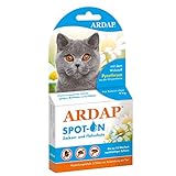ARDAP Spot On - Zecken & Flohschutz für Katzen über 4kg - Natürlicher Wirkstoff - 3 Tuben je 0,8ml - Bis zu 12 Wochen nachhaltiger Langzeitschutz