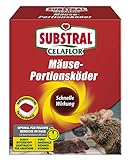 Substral Celaflor Mäuse-Portionsköder, Anwendungsfertiger Köder zur Mäuse-Bekämpfung, 20 x 10 g Portionsbeutel
